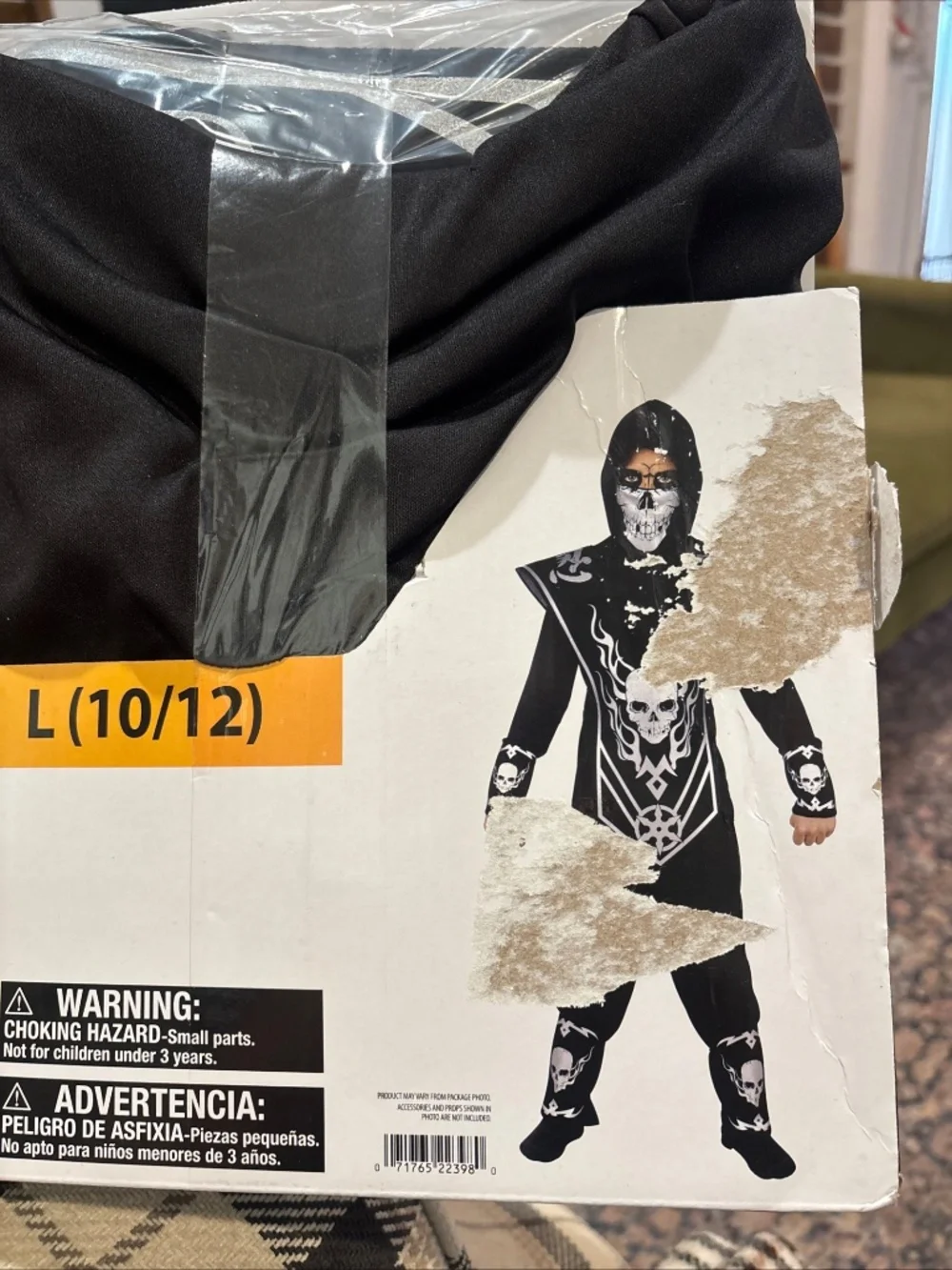 Fun World Boys Silver Skull Ninja Halloween Costume Multicolor Size L (10/12)
